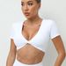 Yoga Tight V-neck Sports Short Sleeved T-shirt Top, High-strength Shock-absorbing Quick Drying Running Fitness Suit_ecoleips.com