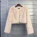K Solid Color Short Women's Faux Fur Coat_ecoleips.com