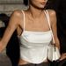 2025 Cross-Border Goddess Versatile European And American Style White Camisole For All Seasons, Women's Tie-Waist_ecoleips.com