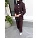 2025 New Muslim Women's Knitted Cardigan Waist-Cinching Top And Long Pants Casual Set_ecoleips.com