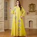 ng2510292 4149 Muslim Middle Eastern Cross-border Robe Women's Long-sleeved Abaya Sequin Long Saudi Dubai Dress_ecoleips.com