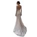 Long-sleeved Mermaid Wedding Dress, Forest Style, 2025 New Model, Simple Deep V-neck, Backless, Suitable For Travel_ecoleips.com