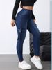 K Women's Flip Up Workwear Elastic Tight Jeans Slim Fit Casual Version Women's Jeans_ecoleips.com