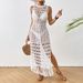 Women's Clothing Hollow Floral Beach Skirt Waist Strap Tassel Long Skirt Popular Beach Skirt_ecoleips.com