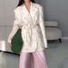 European And American Cross-border Women's Clothing 2026 Spring New Fashion Printed Loose-fitting Blazer With Tie Waist_ecoleips.com