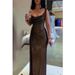Women's Clothing Spring And Summer New Split Gold And Silver Silk Dress INS Leisure Gathering Slim Fit Dress Women_ecoleips.com
