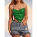 Cross-border Foreign Trade Women's Clothing Sexy Sequin Camisole Backless Lace-up Halter Top For Women Summer In_ecoleips.com