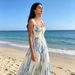 2026 European And American Cross Border Women's Hot Selling Dress With Strap Strap, Digital Printing, Folded Floral Long Skirt, Dress_ecoleips.com