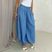 Loose High-Waisted Lantern Pants Women's Casual Cotton Linen Solid Color Drapey European American Style Harem Pants_ecoleips.com