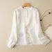 Bohemian Linen Long Sleeve Shirt - Oversized Button-Up Blouse, Relaxed Fit, Vintage Style (White/Black/Green/Pink/Natural)_ecoleips.com