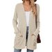 Women's Clothing Autumn And Winter New Solid Color Pocket Long Sleeved Bottoming Cardigan Sweater Spot_ecoleips.com
