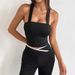 New Summer Fashion Sexy Hot Girl Double-Strap Tie-Waist Tank Top European And American Women's Clothing_ecoleips.com