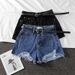 Summer High-Waisted Korean Style Denim Shorts for Women Loose Fit Ripped Tassel A-Line Wide Leg Hot Pants Trendy Brand New Arrival 2026_ecoleips.com