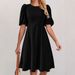 Women's Clothing Fashionable Elegant Solid Color Women's Dress Casual Round Neck Puff Sleeve European American Style Spring Summer New Arrival_ecoleips.com
