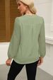 K Women's New Solid Color V-neck Lace Spliced Chiffon Top_ecoleips.com