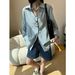 Zhiyu Textured Loose Vintage Vertical Striped Versatile Turn-down Collar Shirt For Women 2026 Spring/Summer New Style_ecoleips.com