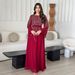 Modest Abaya Dress"Elegant Rhinestone Chiffon Dress – Modest Muslim Women’s Long Dress With Flowing Silhouette & Glamorous Details"_ecoleips.com