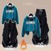 Korean-American Vintage Fleece Set (Oversized Hoodie + Striped Work Pants, Unisex Winter Loungewear For Street Snap)_ecoleips.com