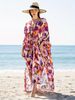 Women's Clothing "Tie-Dye Beach Cover-Up – Flowy Sun Protection Shirt With Side Slits & Adjustable Tie-Waist"_ecoleips.com