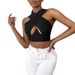 2025 New European And Style American Street Cross-Neck Solid Color Strapless Sexy Hot Girl Backless Fashion Sleeveless_ecoleips.com