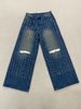 Stylish Rhinestone Embellished Women's Jeans - High Waist Straight Leg Denim Pants For Casual & Party Wear_ecoleips.com
