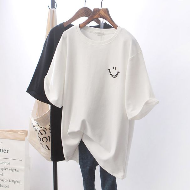 Women's Clothing Loose White Short Sleeved T Shirt Female Student Tops Female_ecoleips.com