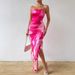 Women's Clothing Pleated Sexy Slit Tube Top Dress_ecoleips.com