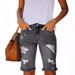 Women's Clothing Washed Hole Washed Cotton Women's Denim Shorts_ecoleips.com