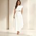 Women's Clothing Lace-Up Waist Slimming Dress Set – Elegant Spring Outfit With Flattering Fit"_ecoleips.com