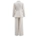 Women’s Floral Wide-Leg Pantsuit Set – Elegant Two-Piece Outfit For Work & Casual (S-L, Off-White)_ecoleips.com