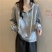 European American Style Real Shot Hooded Sweatshirt With Back Collar Half Zipper For Women, Spring And Autumn Thin New_ecoleips.com
