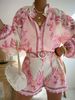 Women's Clothing High Waist Shorts Fashion Shirt Linen Casual Temperament Suit_ecoleips.com
