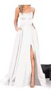 Women's Long Chiffon Bridesmaid Dress With Sweep Train – Adjustable Spaghetti Strap Solid Color Evening Gown For Formal Party 2026_ecoleips.com