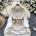 Women's Clothing Two Piece Suit Fashionable And Versatile Sleeveless Twisted Knitted Vest With Long Sleeved Shirt Inside_ecoleips.com