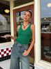 Breathable Hollow Knit Tank Top, Women's Twisted Hem Sleeveless Blouse, 4 Colors Available_ecoleips.com