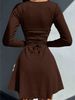 Women's Sexy Club Long Sleeve Mini Bodycon Dress Suitable For Nightclub, Family Party, Vacation, Leisure_ecoleips.com