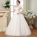 New Korean Style plus Size Princess Wedding Dress Lace Floor Length Slimming Bridesmaid Gown Export Quality_ecoleips.com