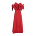 Frech-style Elegat Wome's Log Dress, 2026 Sprig Ew Fashio, Off-shoulder Floral Patchwork, High-ed Dress For_ecoleips.com