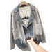 Aria Basics Aria Basics 2025 Plus Size Women's Clothing Autumn/Winter Korean Style Vintage Personality Patchwork Denim Jacket Casual Knit_ecoleips.com