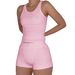 Women's Casual Cotton Ribbed Two Piece Set Comfortable Solid Color Cross Border Supply European American Style Spring/Autumn Summer_ecoleips.com