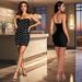 Women's Sexy Bodycon Dress With Rhinestone Detail - Stretchy Milk Silk Fabric, Sleeveless, Short Length For Party & Evening Wear S/M/L/XL/XXL_ecoleips.com
