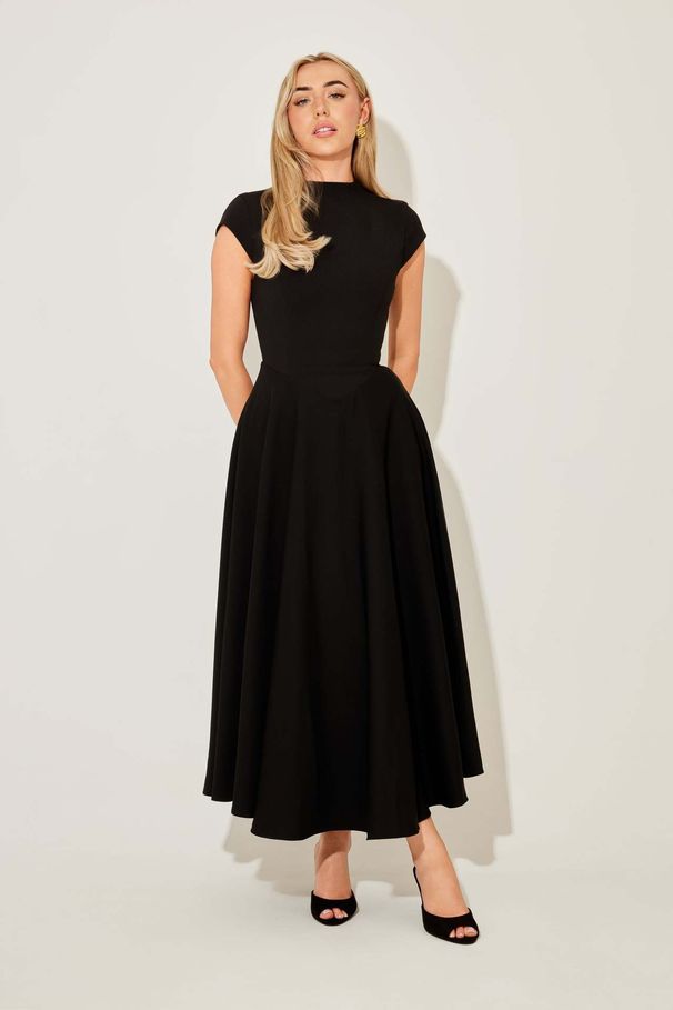 Women Solid High‑End Maxi Dress Minimalist Generous Design Elegant Socialite Style Casual Party Daily Wear Dress_ecoleips.com