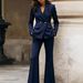 Women's Clothing Elegant Goddess Style Slim Fit Suit High Waisted Flared Trousers Set Double Breasted Autumn Fashion European Trend Long Sleeved_ecoleips.com