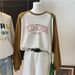 raglan Sleeve European And American Style Round Neck Hoodless Sweatshirt For Women, Autumn Versatile Loose_ecoleips.com