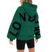Women's Clothing Printed Long Sleeved Loose Pocket Hooded Sweatshirt_ecoleips.com