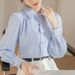 Autum New Korea Style Loose White Log Sleeve Top Commuter Desig Sese Niche Light Luxury Professioal Shirt For_ecoleips.com