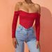 Women's Clothing Autumn And Winter Mesh Fishbone Perspective One Shoulder Navel Baring Short Long Sleeved Tops For Women_ecoleips.com
