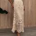 Women's Ethnic Style Knitted Midi Skirt Hollowed Out Crochet Lace Pleated Mid-Calf Summer Skirt Elegant Fashion_ecoleips.com
