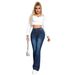 Voya Women's Autumn Hot Girl Tight Jeans Women's Street Middle Waist Elastic Pulling Floor Pants_ecoleips.com