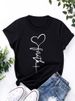 European And American Cross-border Foreign Trade Wholesale Clothing, Simple Heart-shaped Round Neck Plus-size_ecoleips.com